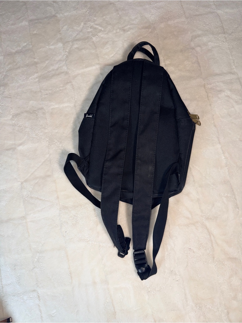 Hershel Black Mini Backpack with Cassic Striped lining - Picture 7 of 8